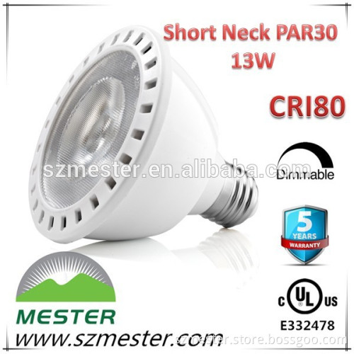 800lm Dimmable UL cUL 13 Watt Dimmable LED PAR30 Short Neck